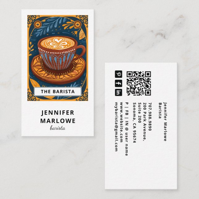 Carte De Visite Barista lunatique (Devant / Derrière)