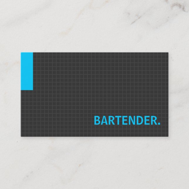 Carte De Visite Barman - Bleu à usages multiples (Devant)