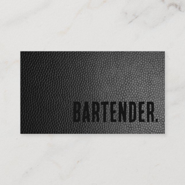 Carte De Visite Barman en cuir Premier Black Faux (Devant)