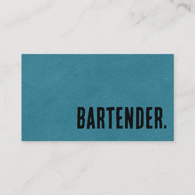 Carte De Visite Barman en cuir Premier Black Faux (Devant)