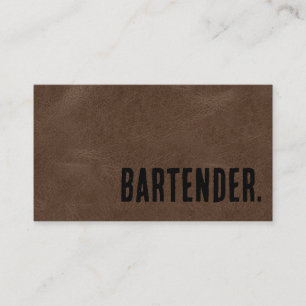 Carte De Visite Barman en cuir Premier Brown Faux