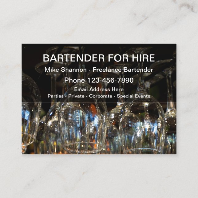 Carte De Visite Barman frais pour la location (Devant)