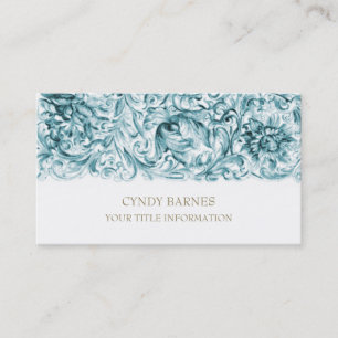 Carte de visite baroque turquoise
