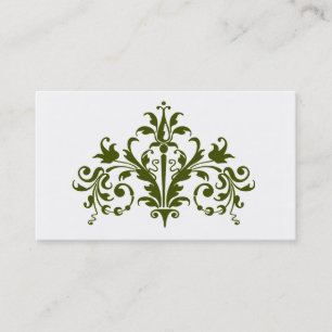 Carte de visite baroque vert et blanc