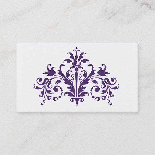 Carte de visite baroque violet et blanc (Devant)