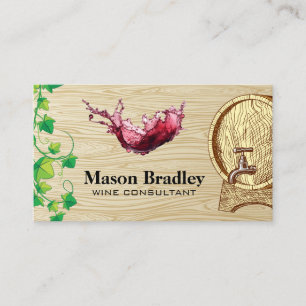 Carte De Visite Barre à vin Vignes Splash Vino