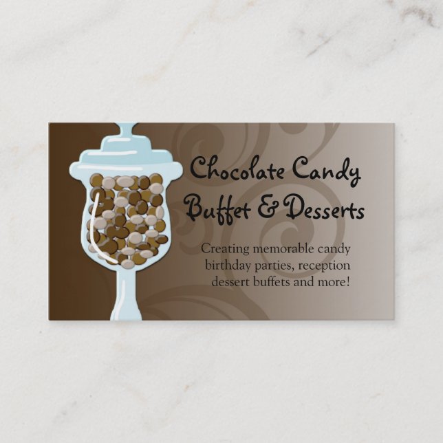 Carte De Visite Barre de buffet de bonbons au chocolat, urne de (Devant)