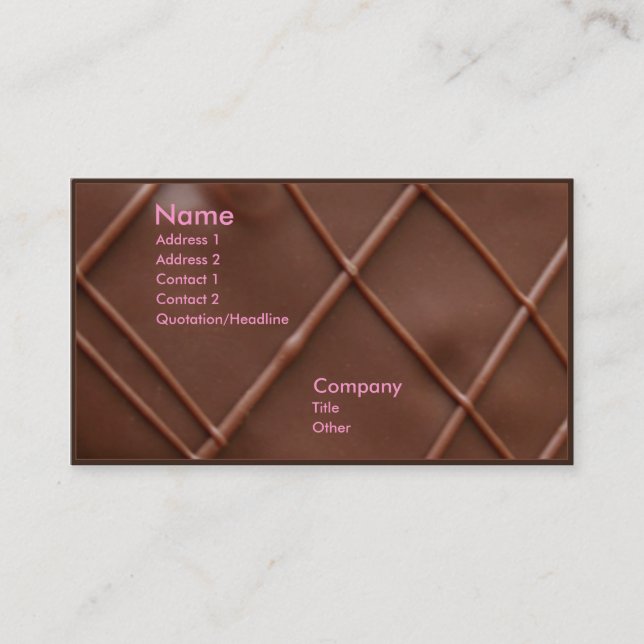 Carte De Visite Barre de chocolat (Devant)