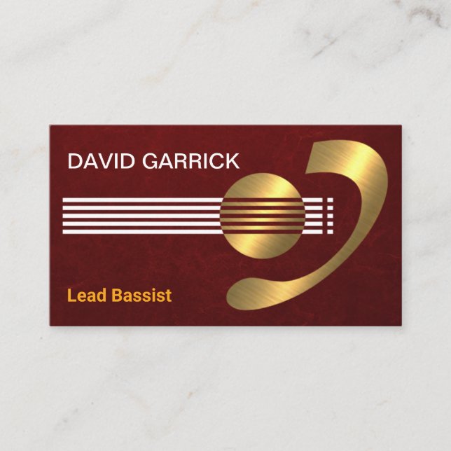 Carte De Visite Barre de guitare créative Gold (Devant)