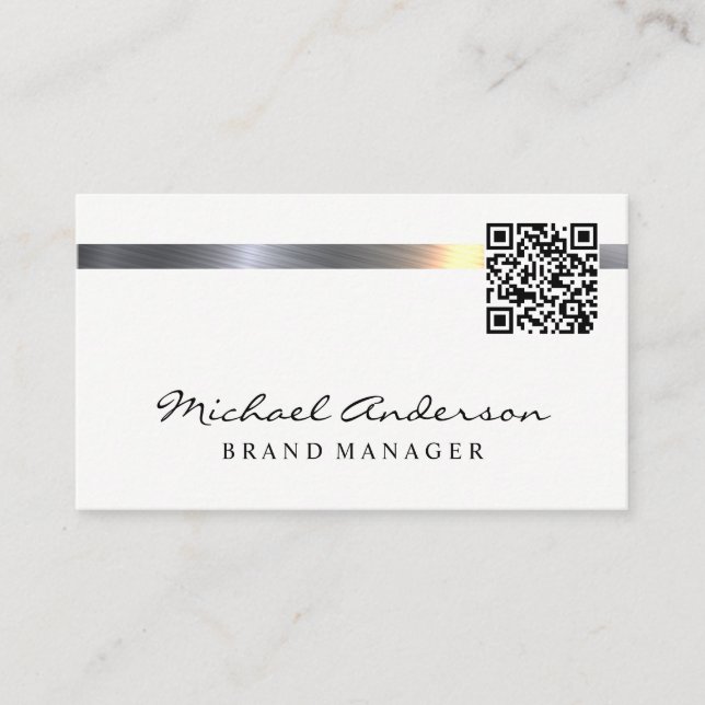 Carte De Visite Barre métallique | Code QR (Devant)