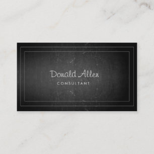 Carte De Visite Barre Noire Retro Ardoise Professionnelle Dotée