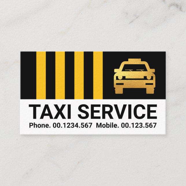 Carte De Visite Barres de taxis jaunes verticales spéciales (Devant)