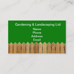 Carte De Visite Barrière en bois naturelle de jardin