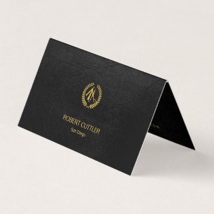 Carte De Visite Barshop luxe élégant look cuir noir