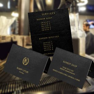 Carte De Visite Barshop luxe élégant look cuir noir