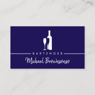 Carte De Visite Bartender Bar Club Modern Navy