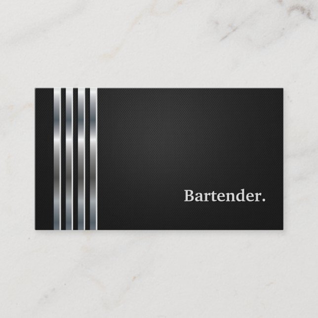 Carte De Visite Bartender Professional Black Silver (Devant)