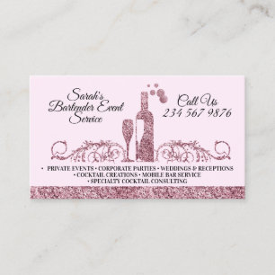 Carte De Visite Bartender scintillant imprimé