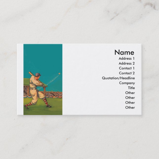 Carte De Visite Base-ball vintage (Devant)
