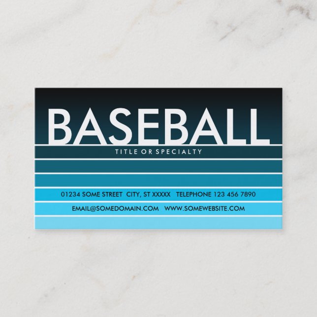Carte De Visite BASEBALL aqua swatch (Devant)