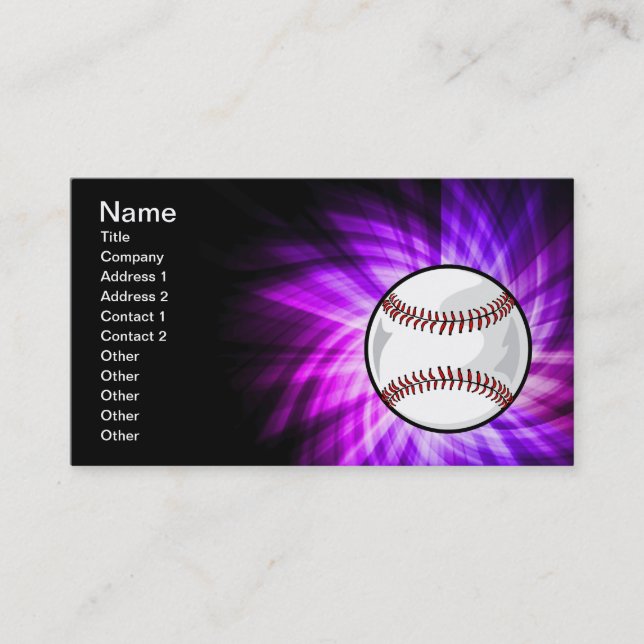 Carte De Visite Baseball en peluche; softball (Devant)