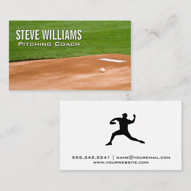 Carte De Visite Baseball | Pot | Logo de Pitcher (Devant / Derrière)