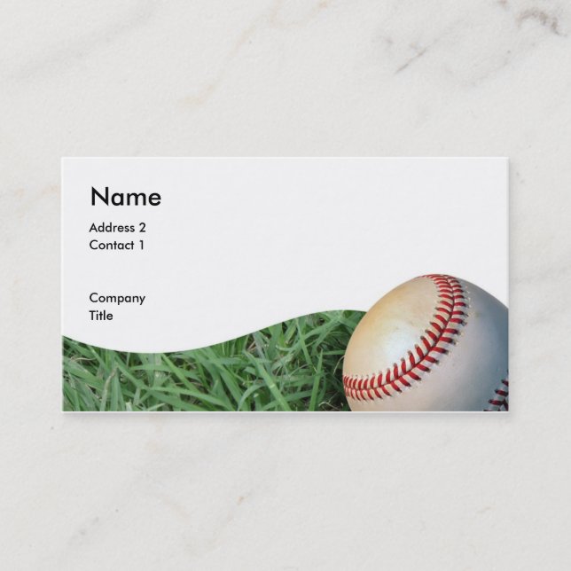 Carte De Visite baseballbizcard, adresse 2, contact 1, société,… (Devant)