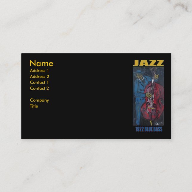 CARTE DE VISITE BASES BLEUES JAZZ 1922 (Devant)