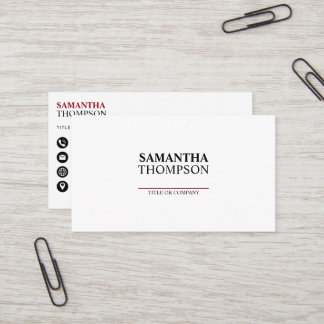 Carte De Visite Basic Moderne Minimaliste Professionnel QR Code Bl