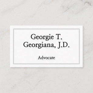 Carte de visite Basic & Plain Advocate