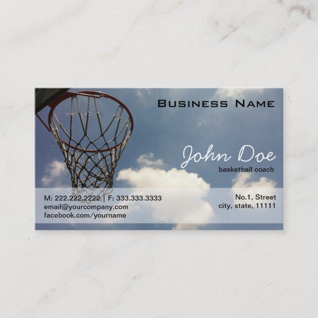 Carte De Visite Basket-ball d'été (Devant)