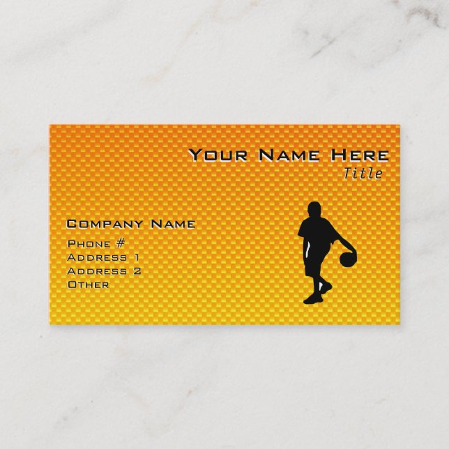 Carte De Visite Basket-ball jaune-orange (Devant)