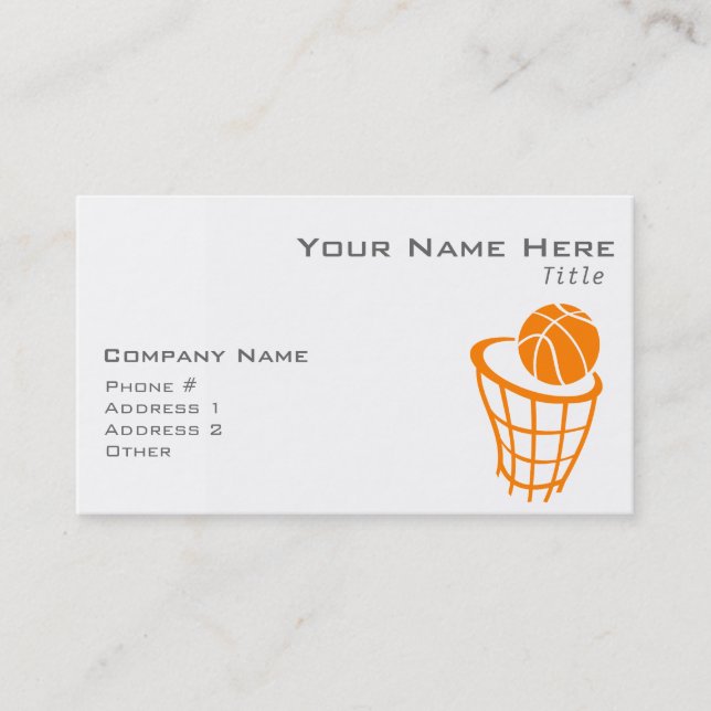 Carte De Visite Basket-ball orange (Devant)
