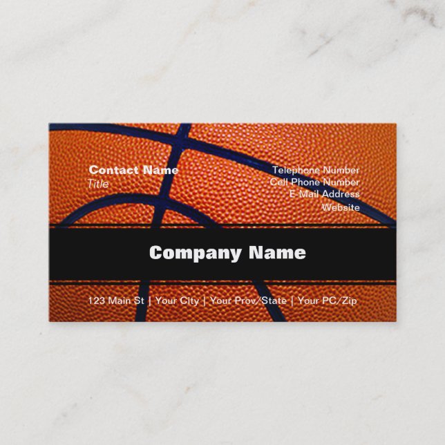 Carte De Visite Basket-ball orange et noir (Devant)