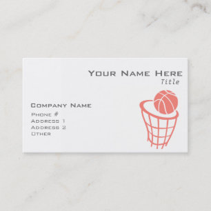 Carte De Visite Basket-ball rose corail