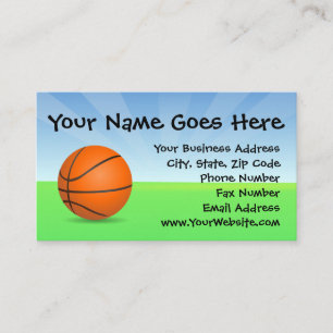Carte De Visite Basketball Personnalisé pour Enfants Jour Ensoleil