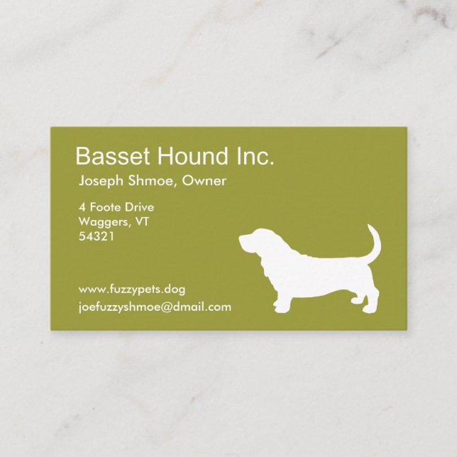 Carte De Visite Basset Hound (Devant)