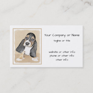 Carte De Visite Basset Hound Peinture Chiot - Art Chien original