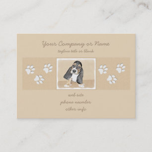 Carte De Visite Basset Hound Peinture Chiot - Art Chien original