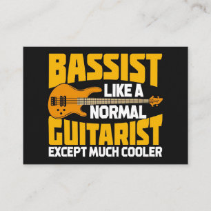 Carte De Visite Bassiste d'art musical comme un guitariste normal