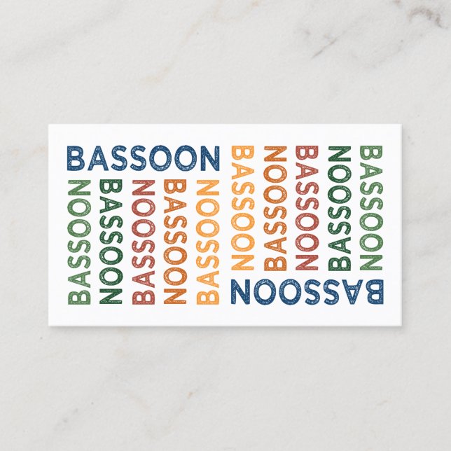 Carte De Visite Basson coloré (Devant)