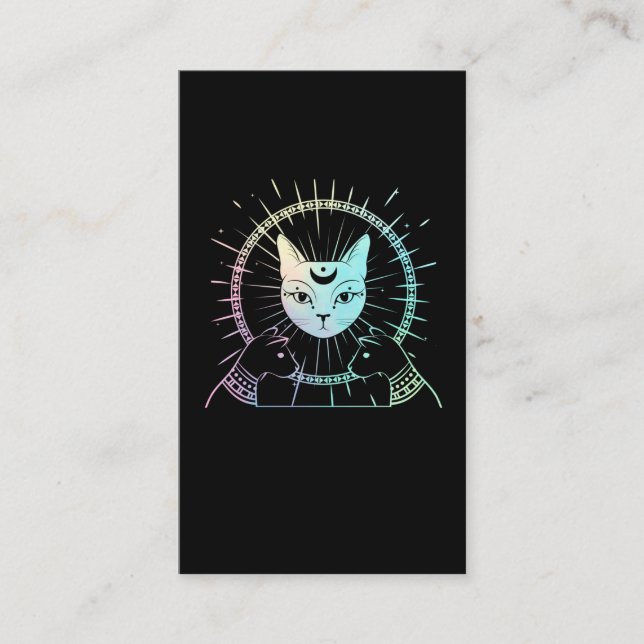 Carte De Visite Bastet Égypte ancienne Cat Crescent Pastel Goth Mo (Devant)