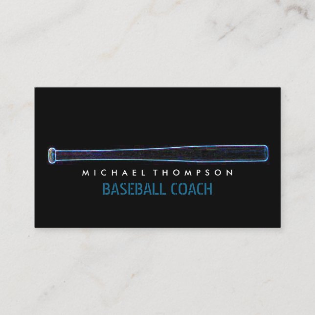 Carte De Visite Bat De Baseball, Lecteur De Baseball, Bus (Devant)