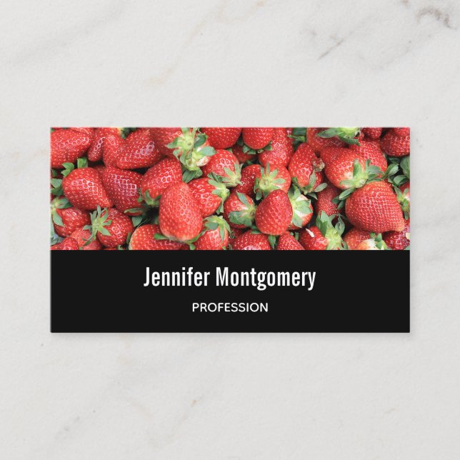 Carte De Visite Batch of Red Juicy Strawberries (Devant)