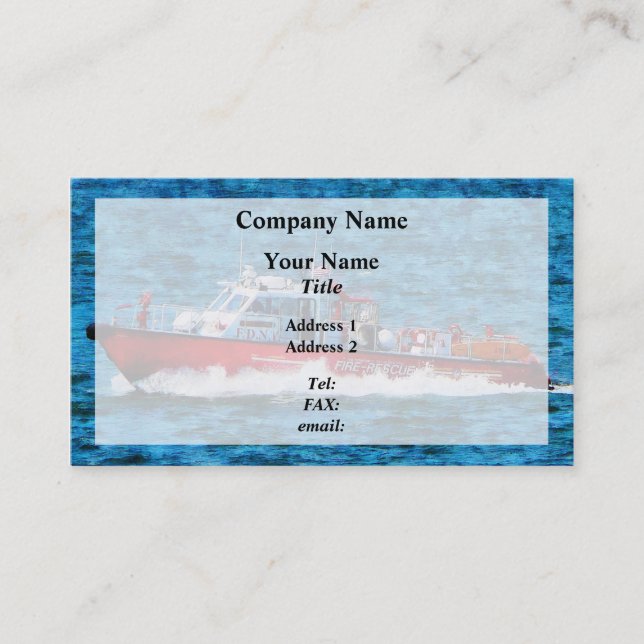 Carte De Visite Bateau à Secourt incendie (Devant)