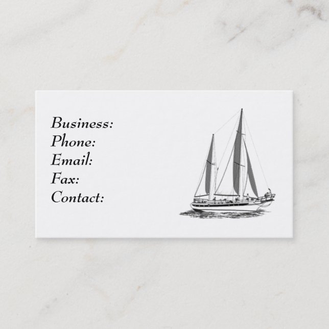 Carte De Visite Bateau à voile (Devant)