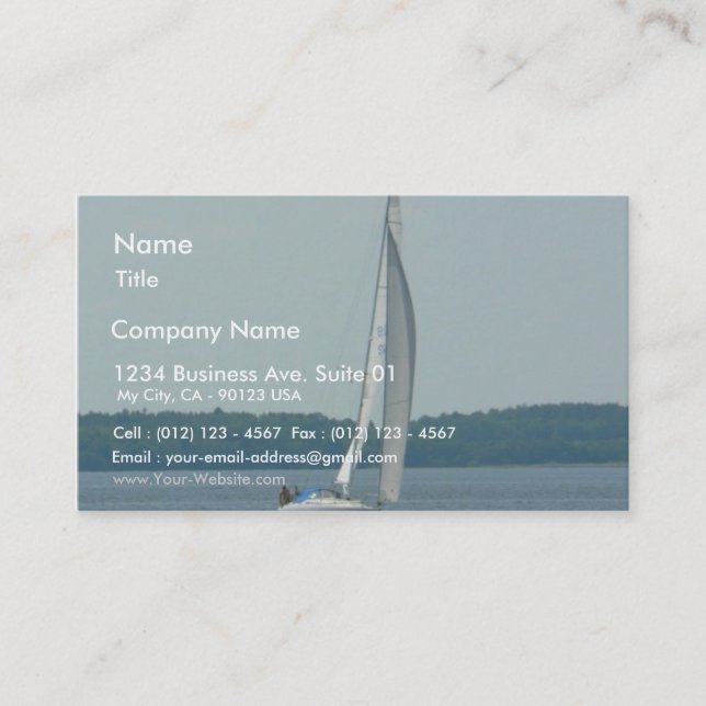Carte De Visite Bateau à voile (Devant)