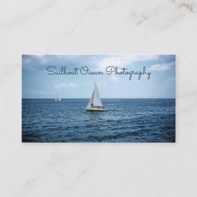 Carte De Visite Bateau à voile, Blue Ocean Sea Nautical Cruz (Devant)