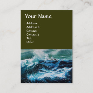 Carte De Visite Bateau dans la mer dans la tempête
