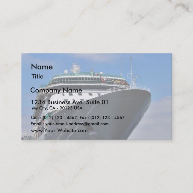 Carte De Visite Bateau de croisière (Devant)